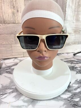 Fashion Nova Cream Frame Black Lens Women's Sunglasses
